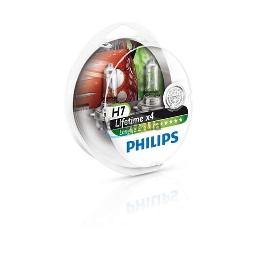 Лампа галогенная Philips H7 LongLife EcoVision, 2шт/блистер 12972LLECOS2