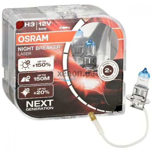 Лампа галогенная Osram 64151NL H3 Night Breaker Laser NG +150% 55W 12V Pk22s HardDuopet 