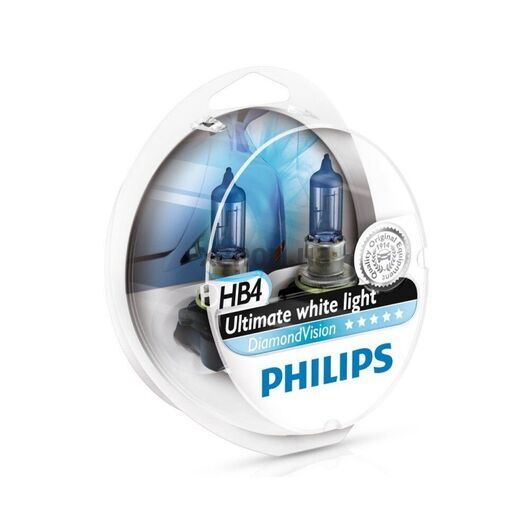 Лампа галогенная Philips HB4 Diamond Vision 2шт/блистер 9006DVS2