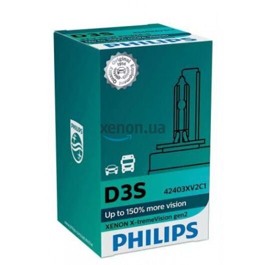 Ксеноновая лампа Philips D3S X-treme Vision 42403 XV2C1 gen2 +150%