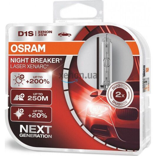 Лампа ксенонова Osram D1S 66140XNL-HCB-DUO Night Breaker Laser +200% (2 шт. у блістері)