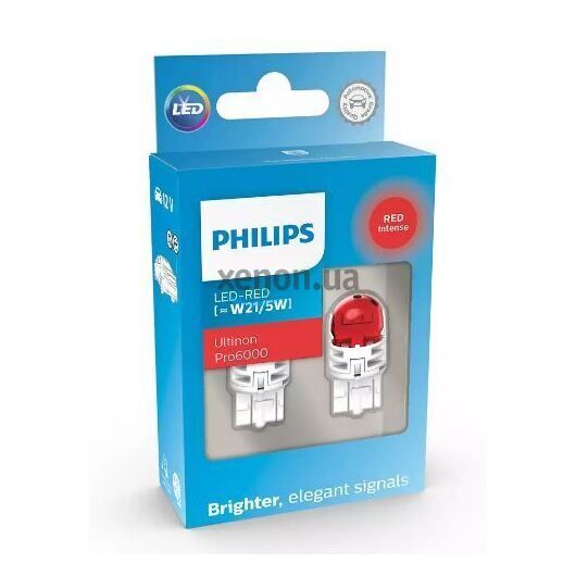Габариты Philips 11066RU60X2 W21/5W LED Ultinon Pro6000