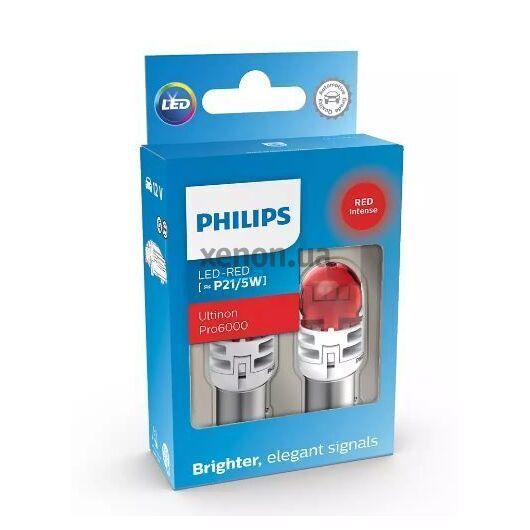 Габариты Philips 11499RU60X2 P21/5W LED Ultinon Pro6000 SI 12V BAY15d red