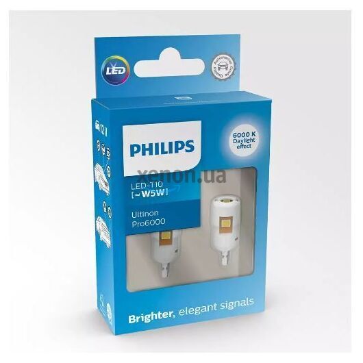 Габариты Philips 11961CU60X2 W5W (T10) LED white Ultinon Pro6000 SI 6000 K
