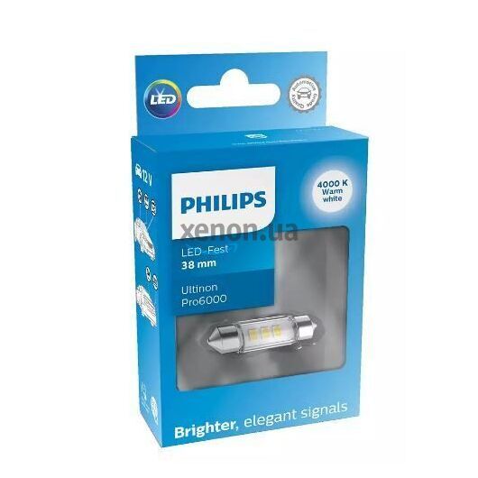 Габариты Philips 11854WU60X1 White Ultinon Pro6000 12V C5W 38mm 4000K 1pcs. blister