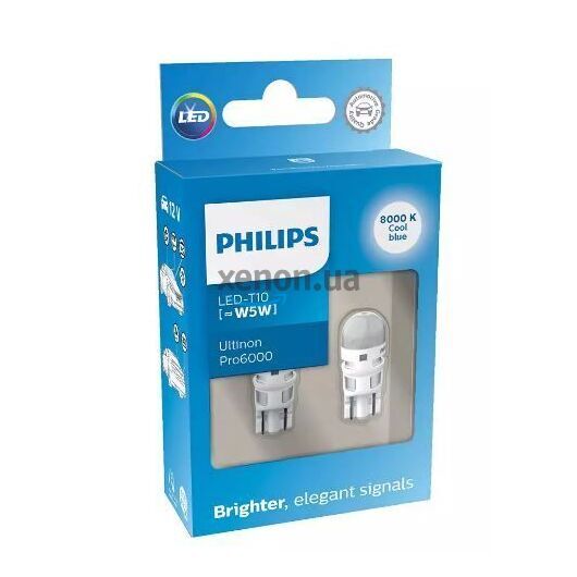 Габариты Philips 11961XU60X2 W5W (T10) LED white Ultinon Pro6000 SI 8000 K