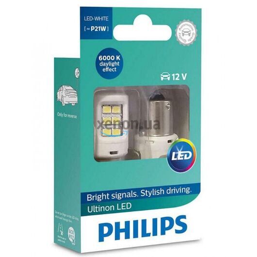 Габарит LED Philips Ultinon P21W 12V White 11498ULWX2 (2шт.)