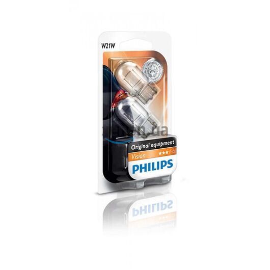 Лампа накаливания Philips W21W, 2шт/блистер 12065B2