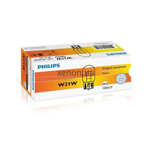 Лампа накаливания Philips W21W, 10шт/картон 12065CP