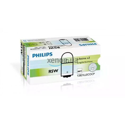 Лампа накаливания Philips R5W 12821LLECOCP LongLife EcoVision 10шт/картон