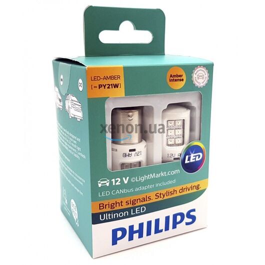 Лампы светодиодные Philips PY21W LED 12V + Smart Canbus 11498ULAX2 White