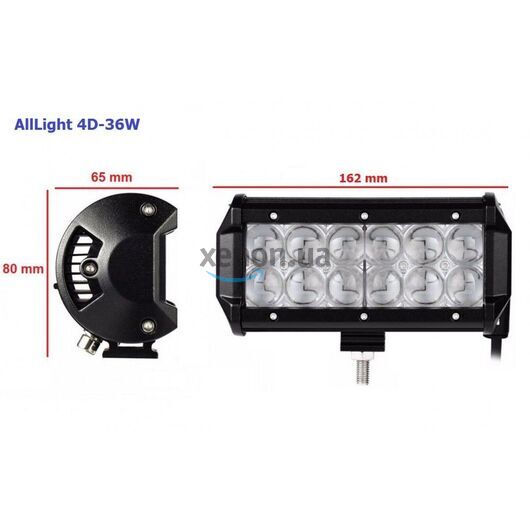 Светодиодная фара дальнего света AllLight 4D-36W 12 chip cree spot 9-30V