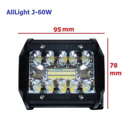Светодиодная фара дальнего света AllLight J-60W 20 chip EPISTAR 9-30V