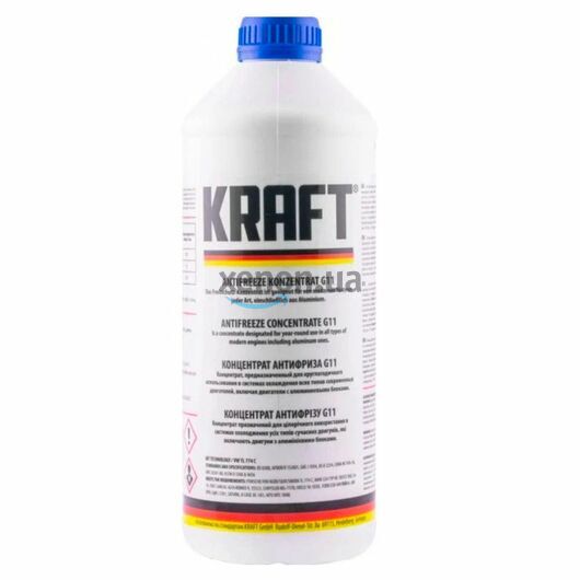 KRAFT G11 концентрат антифризу синій 1,5 л, Колір: Синій, Обʼєм: 1,5 л