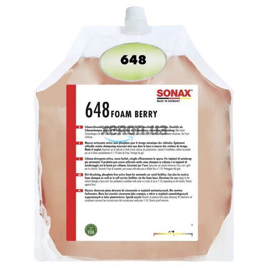 SONAX Foam Berry активная пена с запахом ягод 5 л, Объем: 5 л, Запах: Berry 