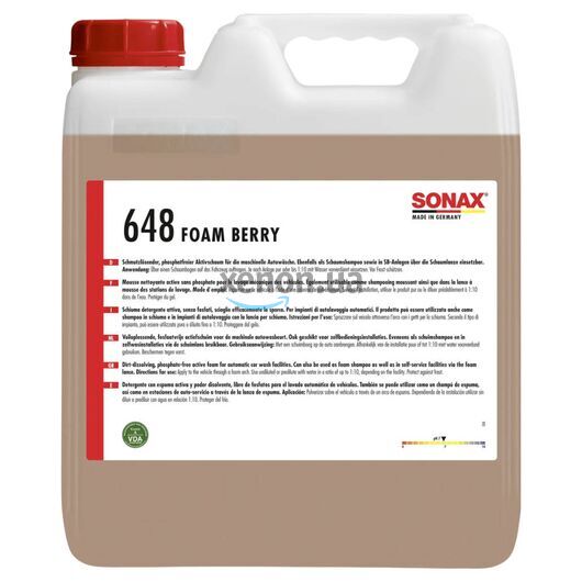SONAX Foam Berry активная пена с запахом ягод 10 л, Объем: 10 л, Запах: Berry 