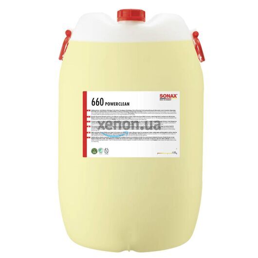 SONAX PowerClean бесфосфатный сильнощелочной автошампунь 60 л, Объем: 60 л, Запах: Без запаха 