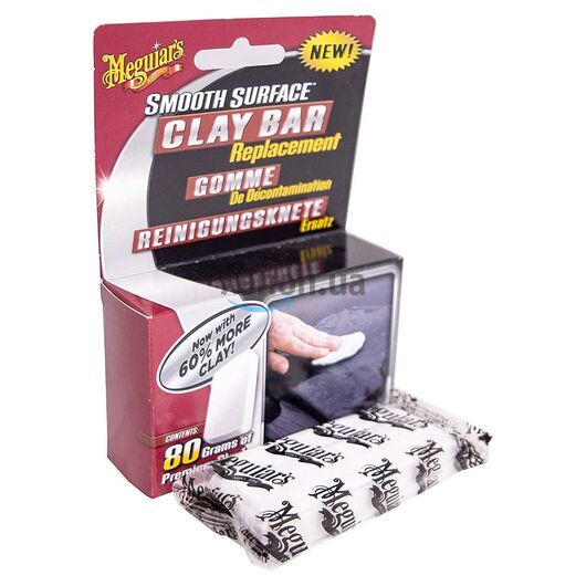 Meguiars Smooth Surface Clay Bar глина для чищення кузова брусок 80 г, Колір: Білий, Обʼєм: 80 г