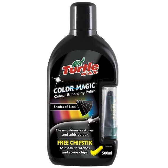 Turtle Wax Color Magic Plus черный полироль с восковым карандашом 500 мл, Цвет: Черный, Объем: 500 мл 
