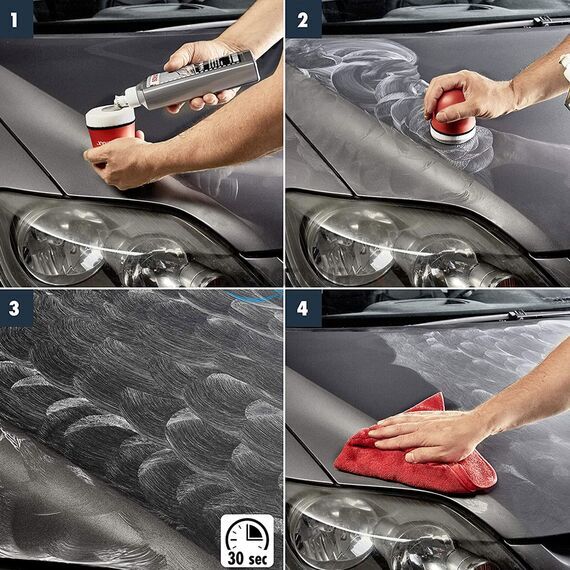 SONAX Polish +Wax Color сірий (сріблястий) поліроль тефлон з воском 250 мл, Колір: Сірий, Обʼєм: 250 мл, зображення 4