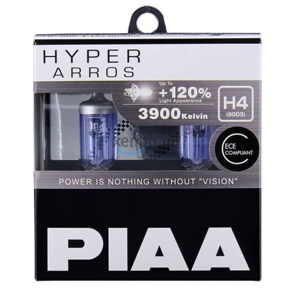 PIAA Hyper Arros H4 +120% 55/60W 3900K комплект 2 шт, Тип лампы: H4, Цветовая температура: 3900 