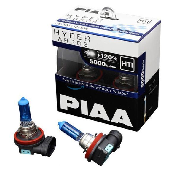 PIAA Hyper Arros H11 +120% 55W 5000K комплект 2 шт, Тип лампы: H11, Цветовая температура: 5000 , изображение 2