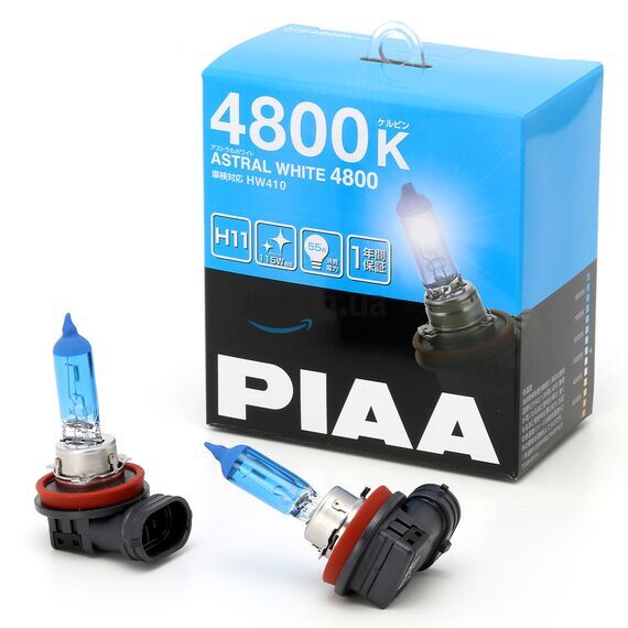 PIAA Astral White H11 55W 4800K комплект 2 шт, Тип лампи: H11, Колірна температура: 4800, зображення 4