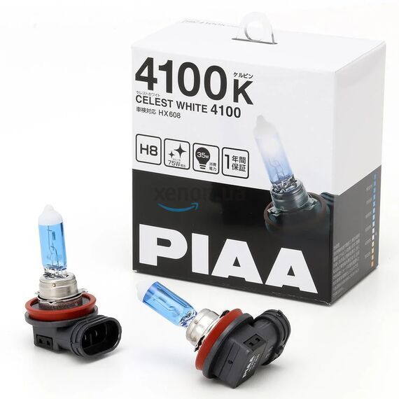 PIAA Hyper Celest White H8 35W 4100K комплект 2 шт, Тип лампы: H8, Цветовая температура: 4100 , изображение 2