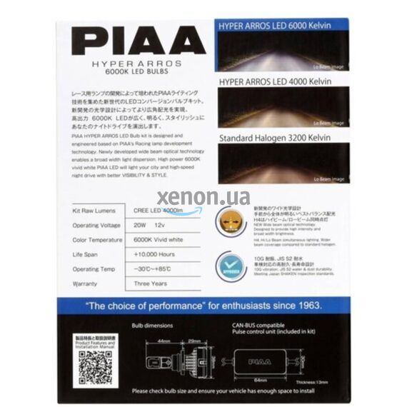 PIAA LED Hyper Arros Style Edition HIR1 20W 6000K комплект 2 шт , изображение 6