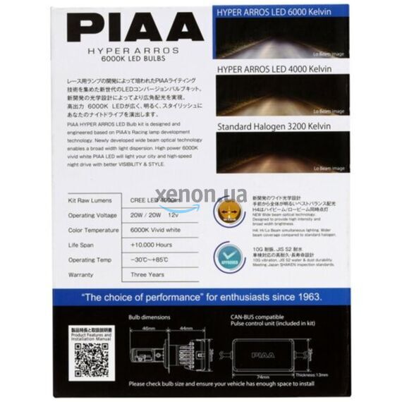 PIAA LED Hyper Arros Style Edition H9 20W 6000K комплект 2 шт , изображение 8