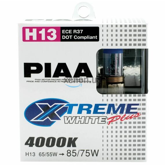 PIAA Xtreme White Plus H13 55W 4000K комплект 2 шт, Тип лампы: H13, Цветовая температура: 4000 