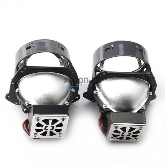 PLUTON BI-LED 3" 60/65W 5500K широкоформатные автомобильные линзы комплект 2 шт , изображение 2