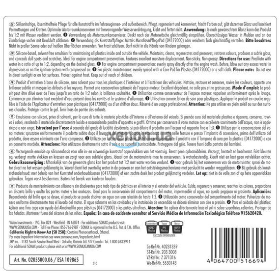Sonax Profiline Plastic Care (205500) – средство для ухода за пластиком, 5 л , изображение 3 Sonax Profiline Plastic Care (205500) – средство для ухода за пластиком, 5 л , изображение 3