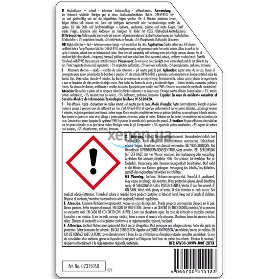 Sonax Red Max Wheel Cleaner (231505) – средство для очистки дисков, 5 л , изображение 3 Sonax Red Max Wheel Cleaner (231505) – средство для очистки дисков, 5 л , изображение 3
