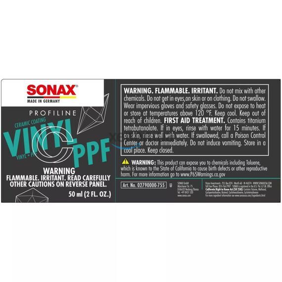 SONAX PROFILINE CC VINYL + PPF керамическое защитное покрытие для винила и пленки в наборе 50 мл , изображение 3 SONAX PROFILINE CC VINYL + PPF керамическое защитное покрытие для винила и пленки в наборе 50 мл , изображение 3