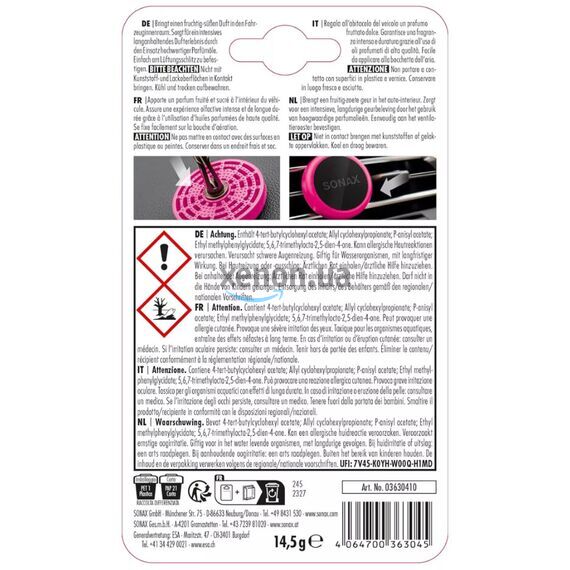 Ароматизатор Sonax Sweet Flamingo: свіжість у салоні, зображення 2