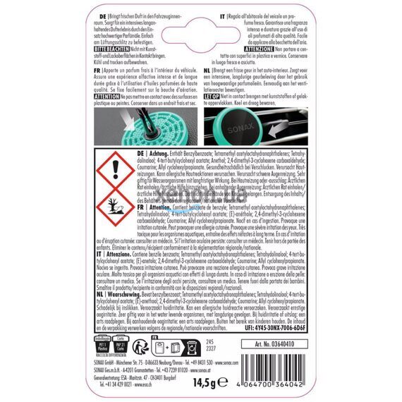 Ароматизатор Sonax Ocean Fresh: морська свіжість у салоні, зображення 2