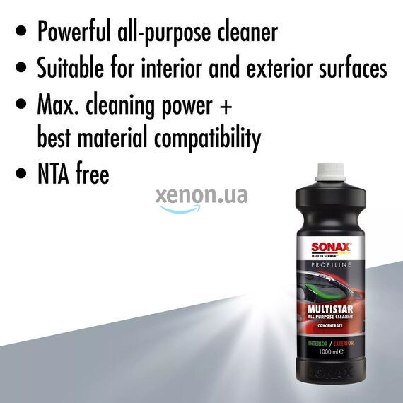 Sonax Profiline Multistar универсальный очиститель экстерьера и интерьера, концентрат 1:200 1 л , изображение 13 Sonax Profiline Multistar универсальный очиститель экстерьера и интерьера, концентрат 1:200 1 л , изображение 13