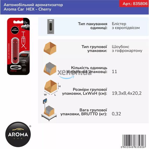Автомобильный ароматизатор Aroma Car Hex (Cherry) , изображение 4