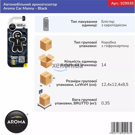 Ароматизатор Aroma Car Manny Black: стиль и свежесть , изображение 3