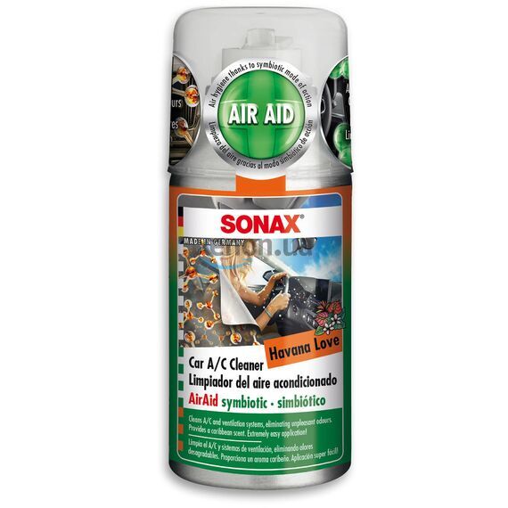 Очиститель кондиционера антибактериальный с ароматом Havana Love SONAX Klima Power Cleaner AirAid, 100 мл (323800) , изображение 3 Очиститель кондиционера антибактериальный с ароматом Havana Love SONAX Klima Power Cleaner AirAid, 100 мл (323800) , изображение 3