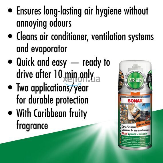 Очиститель кондиционера антибактериальный с ароматом Havana Love SONAX Klima Power Cleaner AirAid, 100 мл (323800) , изображение 9 Очиститель кондиционера антибактериальный с ароматом Havana Love SONAX Klima Power Cleaner AirAid, 100 мл (323800) , изображение 9
