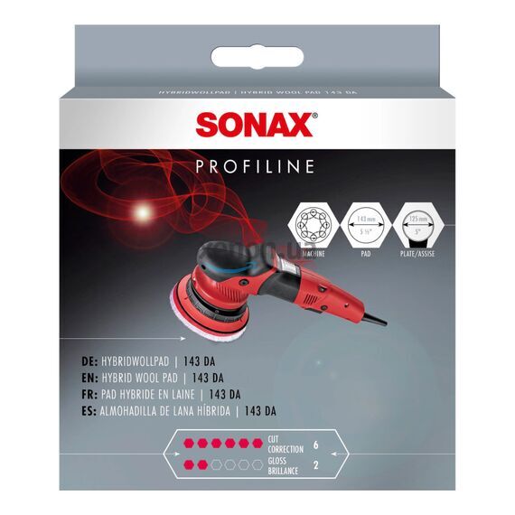 Гибридный полировальный круг SONAX Hybridwollpad 143 DA (овчина+полиэстер) , изображение 2