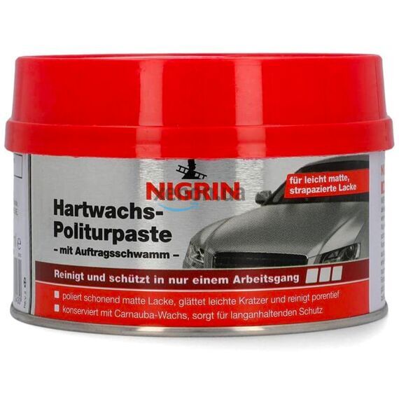 NIGRIN Hartwachs-Politurpaste твердый синтетический воск для защиты кузова 250 мл , изображение 3