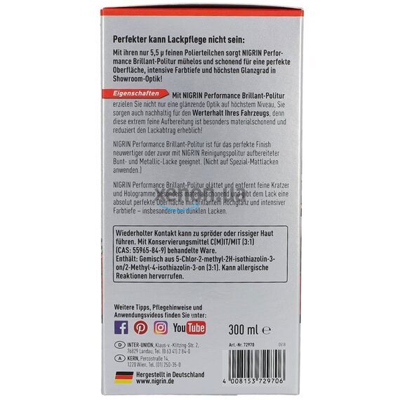 NIGRIN Performance Brillant-Politur Turbo очищаючий поліроль для видалення подряпин та глибокого очищення в наборі 300 мл, зображення 3