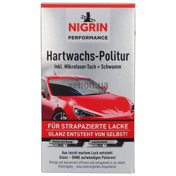 NIGRIN Performance Hartwachs-Politur Turbo универсальная восковая полироль в наборе 300 мл , изображение 2