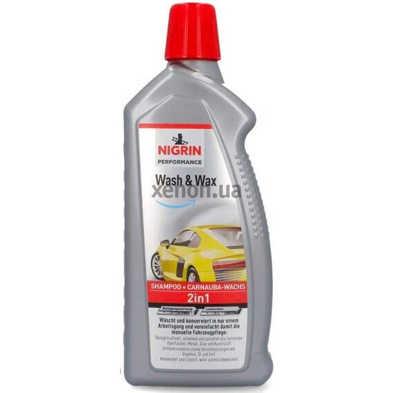NIGRIN Performance Wash & Wax Turbo автошампунь концентрат с воском 1 л 