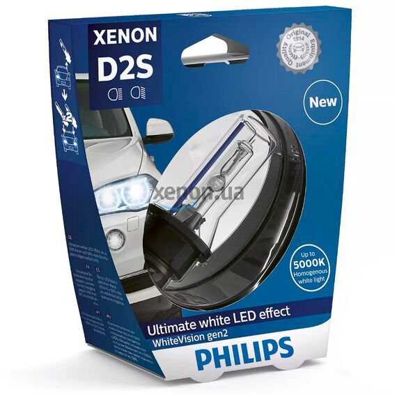 PHILIPS WhiteVision gen2 D2S 35W 5000K 1 шт, Тип лампы: D2S, Цветовая температура: 5000 