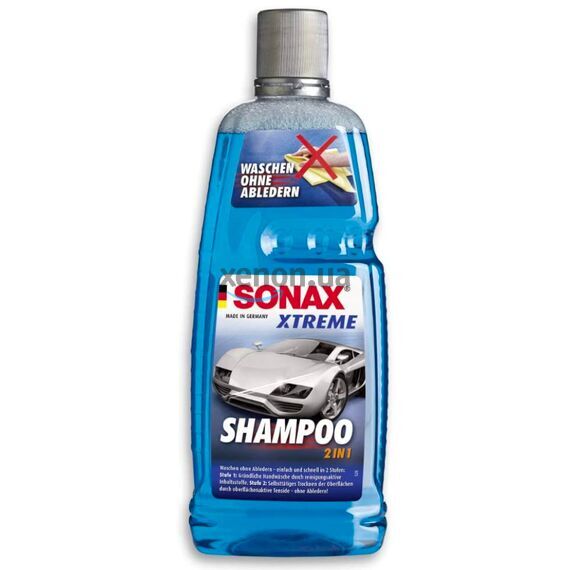 SONAX XTREME Shampoo 2 в 1 быстросохнущий автошампунь мойка без сушки 1 л 