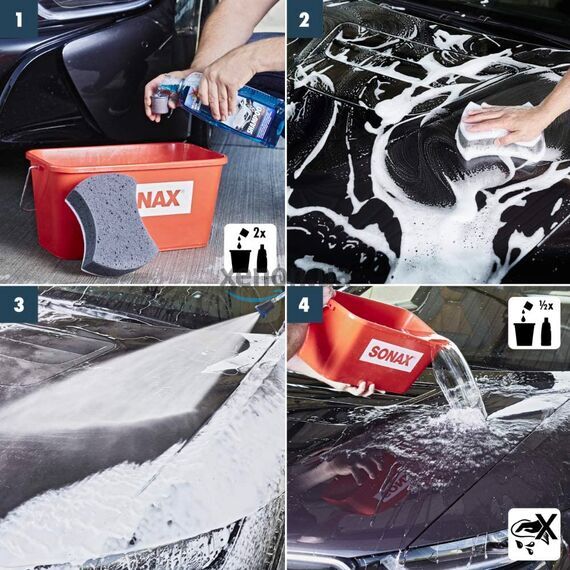 SONAX XTREME Shampoo 2 в 1 быстросохнущий автошампунь мойка без сушки 1 л , изображение 2